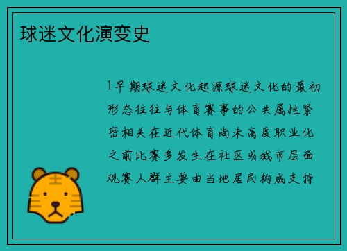 球迷文化演变史